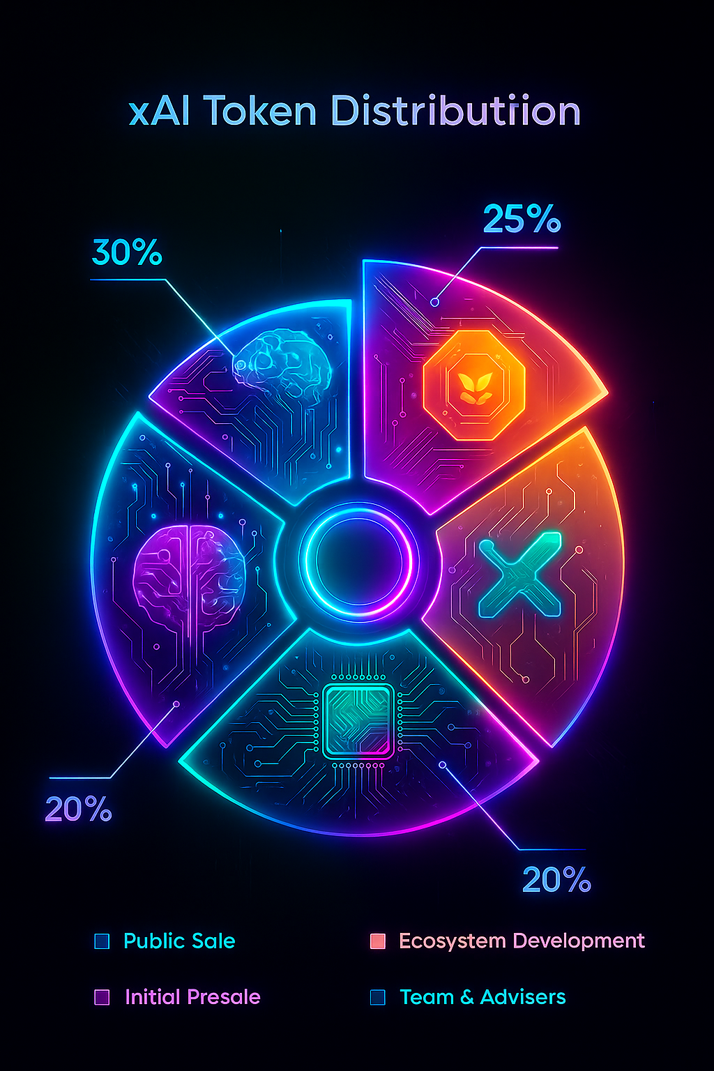Pie chart of XAI99R token distribution